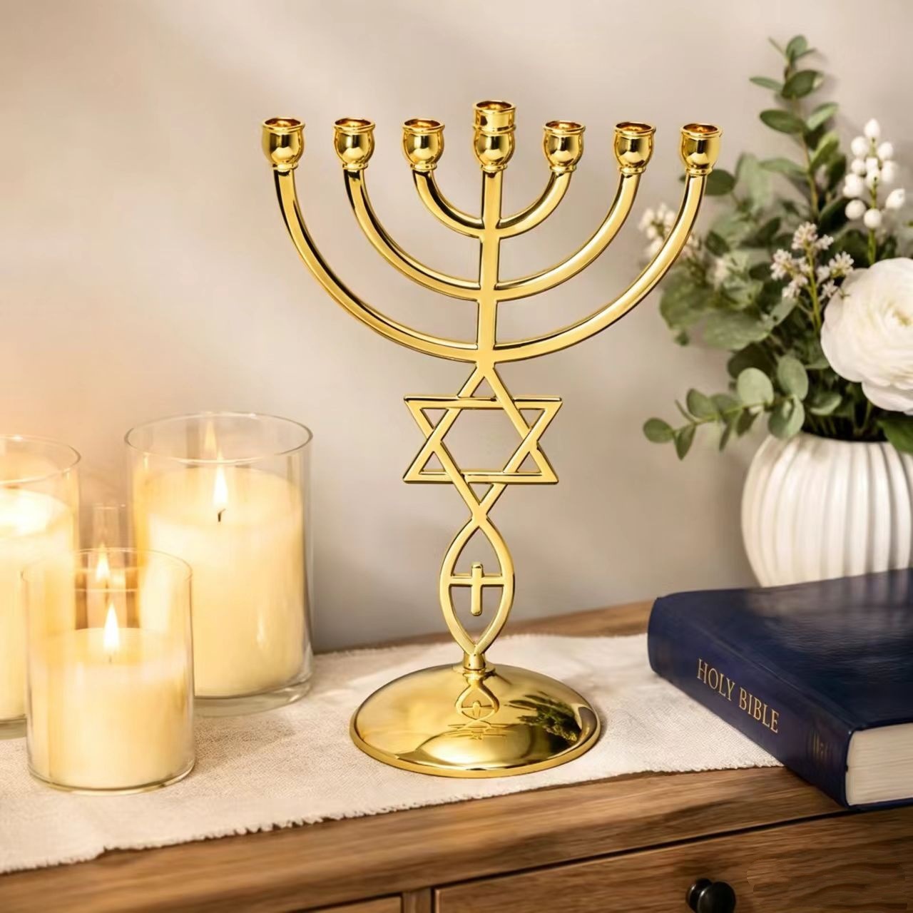 Candle Holder Decor - Set di Portacandele a Sette Bracci