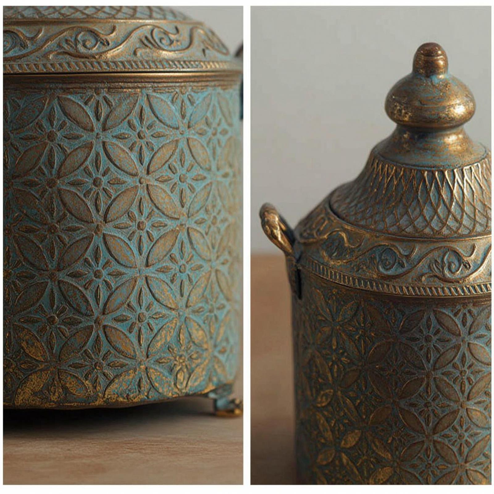 Vase Decor - Vaso Decorativo in Ferro Dorato Invecchiato,