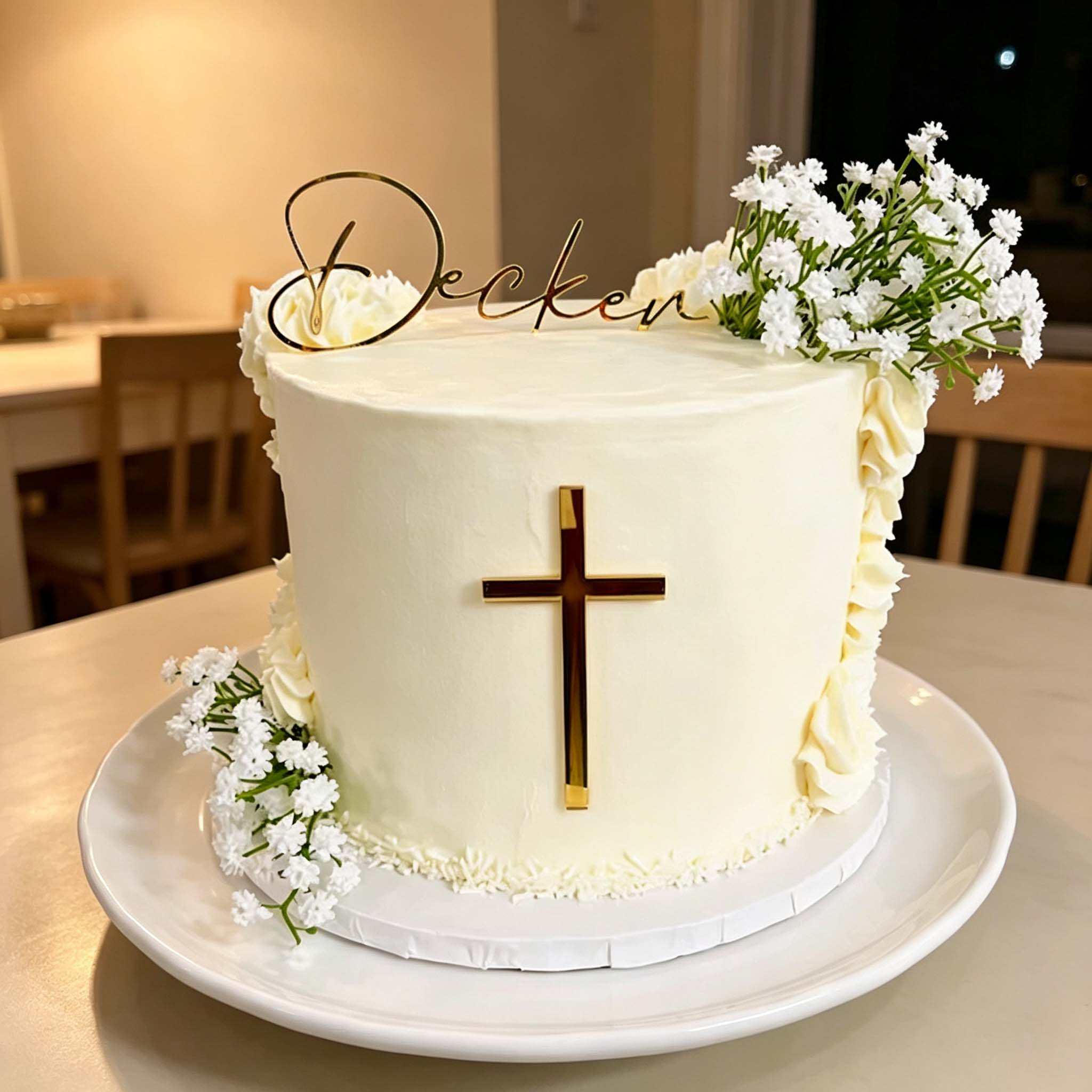Decorative Mirror - Decorazione per Torta Personalizzata con Croce