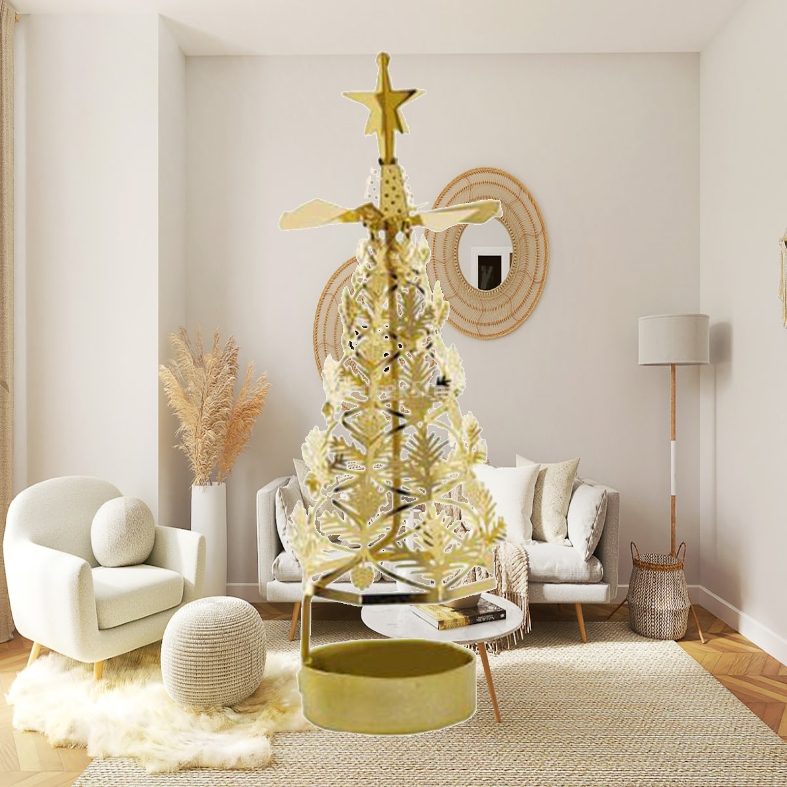 Candle Holder Decor - Portacandele Girevole in Acciaio Inox, Supporto